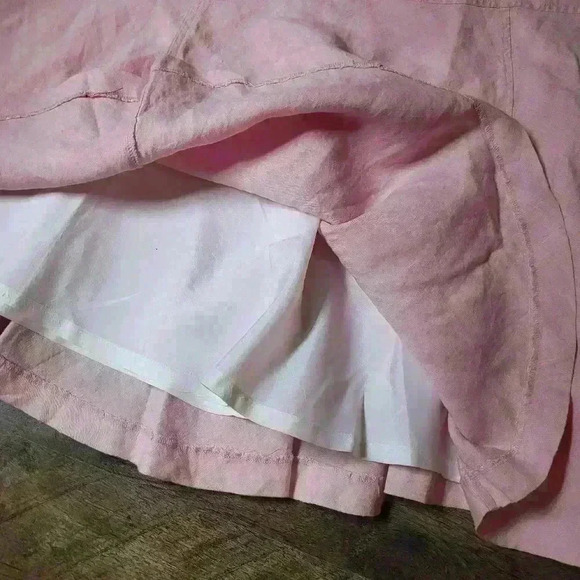 100% Linen Pink Island Company Skirt Size Small - Picture 5 of 7